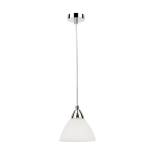 Prahas Lampe Suspendue 1xE14 Max.40W Métal Chromé/Verre Blanc