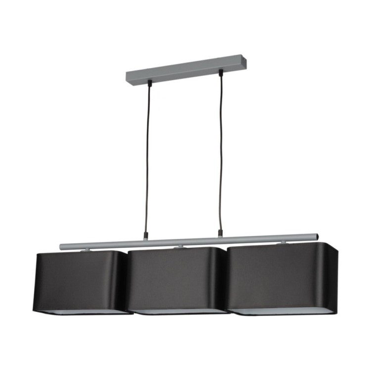 Vertigo Lampe Suspendue 3xE27 Max.25W Métal Gris/Câble PVC Noir/Tissu Noir Vertigo Lampe Suspendue 3xE27 Max.25W Métal Gris/Câble PVC Noir/Tissu Noir