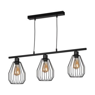 Vertigo Lampe Suspendue 3xE27 Max.25W Métal Noir/Câble PVC Noir