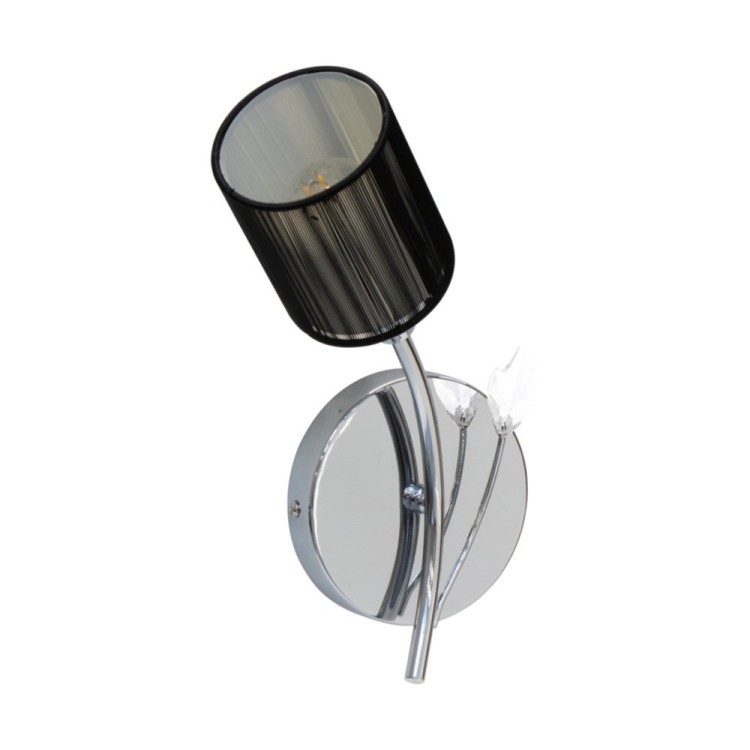 Marbella Applique 1xE14 Max.9W Métal Chromé/Tissu Noir