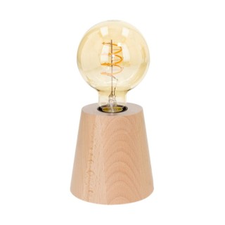 Konus Lampe de Table 1xE27 Max.25W Hêtre Naturel/Câble PVC Noir