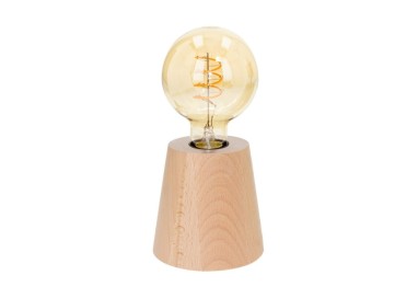 Konus Lampe de Table 1xE27 Max.25W Hêtre Naturel/Câble PVC Noir