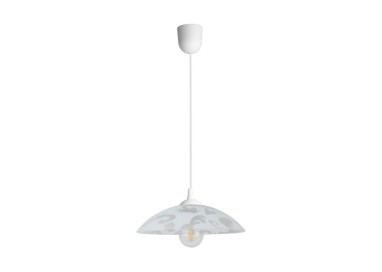 Gardena Lampe Suspendue 1xE27 60W Matière Synthètique Blanche/Verre Blanc