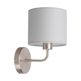 Tomi Applique 1xE27 Max.40W Métal Satiné/Tissu Gris Clair