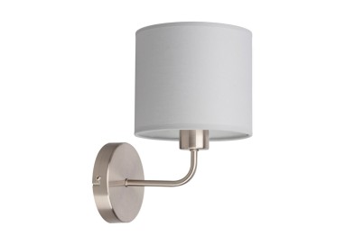 Tomi Applique 1xE27 Max.40W Métal Satiné/Tissu Gris Clair