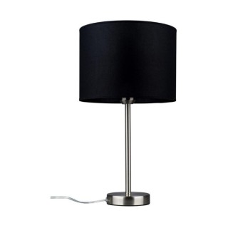 Tamara Lampe de Table 1xE27 40W Métal Satiné/Tissu Noir