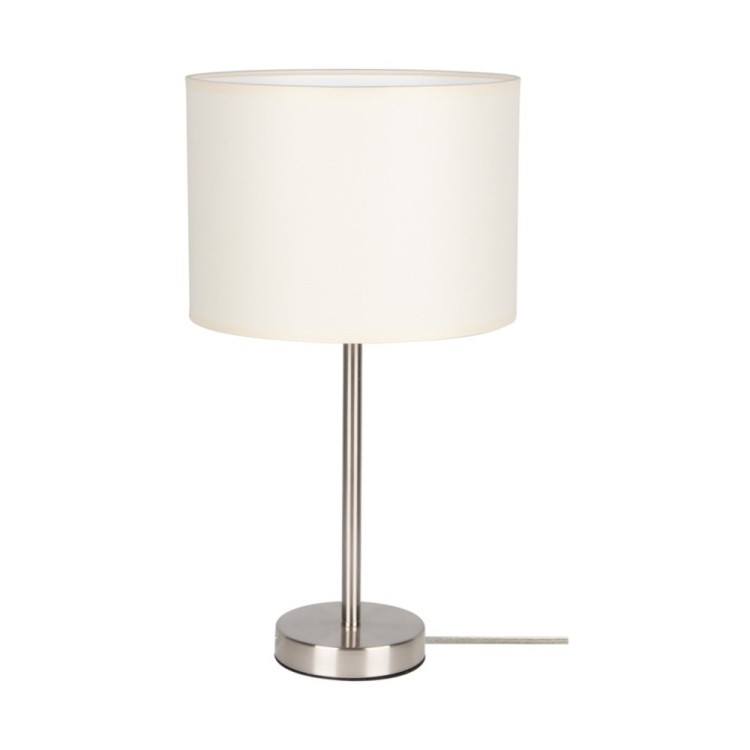 Tamara Lampe de Table 1xE27 Max.40W Métal Satiné/Câble PVC Transparent/Tissu Crème Tamara Lampe de Table 1xE27 Max.40W Métal Satiné/Câble PVC Transparent/Tissu Crème