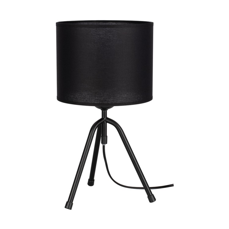 Tami Lampe de Table 1xE27 Max.40W Métal Noir/Câble PVC Noir/Tissu Noir Tami Lampe de Table 1xE27 Max.40W Métal Noir/Câble PVC Noir/Tissu Noir