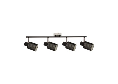 Carla Plafonnier 4xE14 Max.9W Métal Noir/Tissu Noir