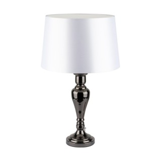 Karma Lampe de Table 1xE27 Max.60W Métal Noir/Tissu Blanc