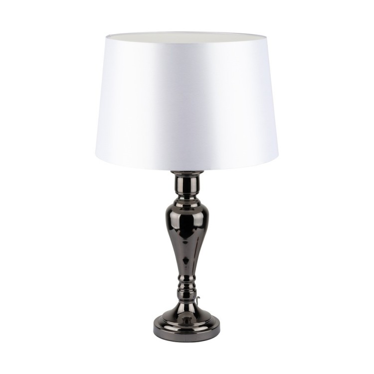 Karma Lampe de Table 1xE27 Max.60W Métal Noir/Tissu Blanc Karma Lampe de Table 1xE27 Max.60W Métal Noir/Tissu Blanc