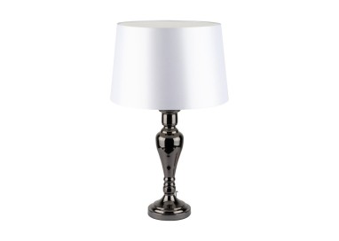 Karma Lampe de Table 1xE27 Max.60W Métal Noir/Tissu Blanc