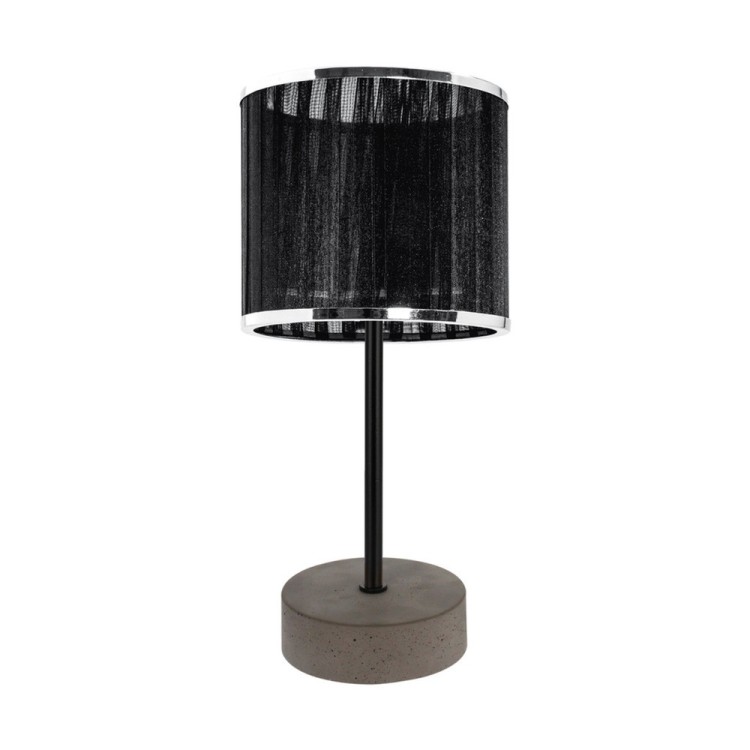 Mila Lampe de Table 1xE14 Max. 25W Béton Gris/Métal Noir/Câble PVC Noir/Tissu Noir-Métal Chromé Mila Lampe de Table 1xE14 Max. 25W Béton Gris/Métal Noir/Câble PVC Noir/Tissu Noir-Métal Chromé