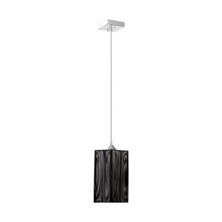 Atana Lampe Suspendue 1xE27 Max.60W Métal Chromé/Tissu Noir