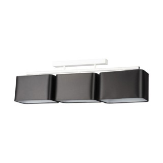 Vertigo Plafonnier 3xE27 Max.25W Métal Blanc/Tissu Noir