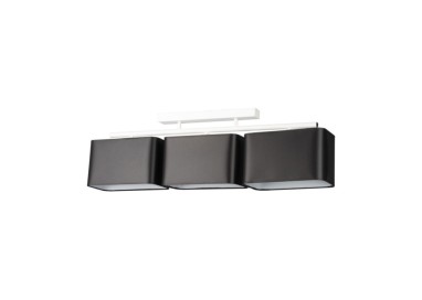 Vertigo Plafonnier 3xE27 Max.25W Métal Blanc/Tissu Noir