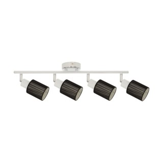 Carla Plafonnier 4xE14 Max.9W Métal Blanc/Tissu Noir