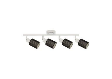 Carla Plafonnier 4xE14 Max.9W Métal Blanc/Tissu Noir