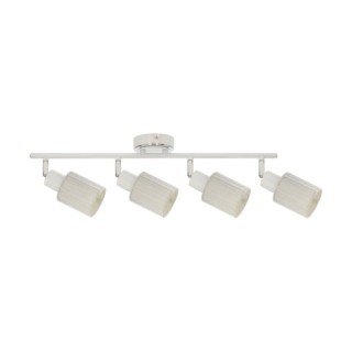 Paola Plafonnier 4xE14 Max.9W Métal Blanc/Tissu Argenté