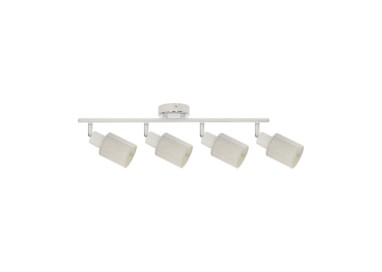 Paola Plafonnier 4xE14 Max.9W Métal Blanc/Tissu Argenté