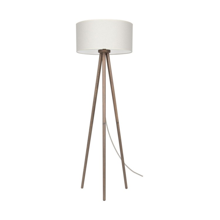 Ennie Lampadaire 1xE27 Max.60W Bois de Pin Teinté Gris/Câble PVC Transparent/Tissu Beige Ennie Lampadaire 1xE27 Max.60W Bois de Pin Teinté Gris/Câble PVC Transparent/Tissu Beige