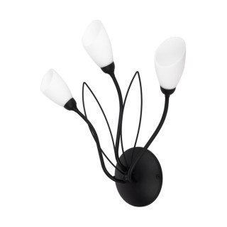 Gloriosa Applique murale 3xG9 Max.6W LED Métal Noir / Verre Blanc