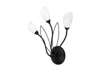 Gloriosa Applique murale 3xG9 Max.6W LED Métal Noir / Verre Blanc