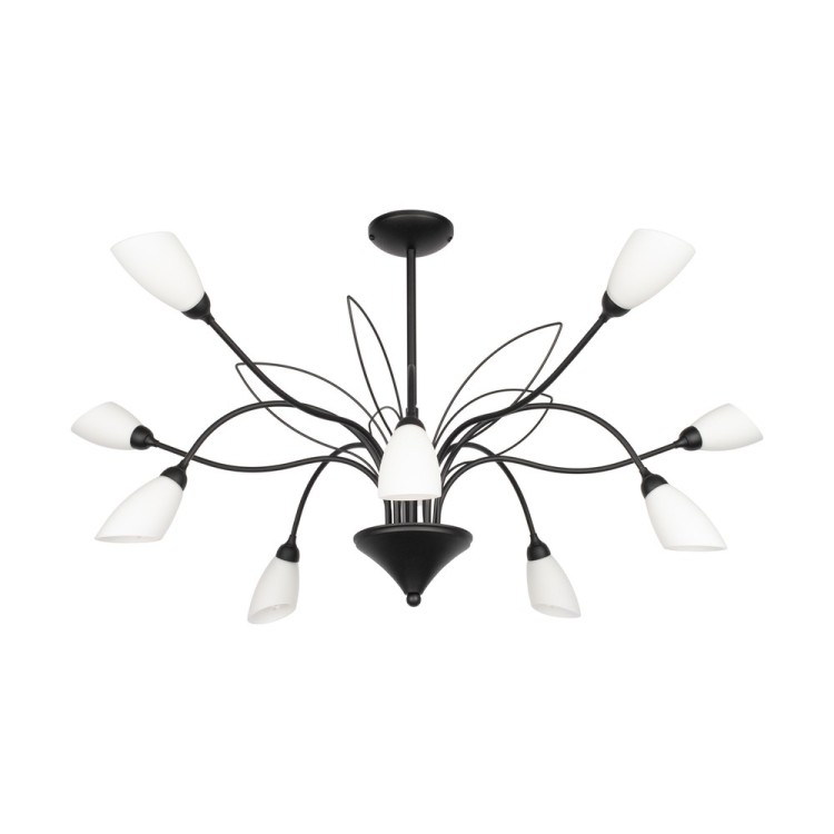 Gloriosa Lampe suspendue 10xG9 Max.6W LED Métal Noir / Verre Blanc Gloriosa Lampe suspendue 10xG9 Max.6W LED Métal Noir / Verre Blanc