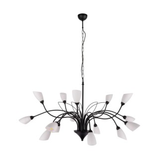 Gloriosa Suspension lampe 15xG9 Max.6W LED Czarny/Tissu blanc