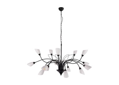 Gloriosa Suspension lampe 15xG9 Max.6W LED Czarny/Tissu blanc