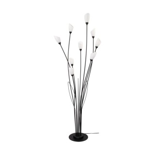 Gloriosa Lampadaire9xG9 Max.6W LED Métal Noir / Verre Blanc