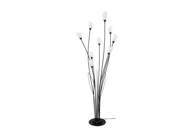 Gloriosa Lampadaire9xG9 Max.6W LED Métal Noir / Verre Blanc