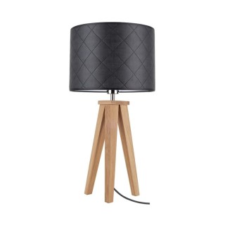 Mirabella Lampe de Table 1xE27 Max.60W Chêne Huilé/Câble Anthracite/Matière Synthétique Noire