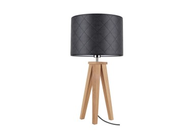 Mirabella Lampe de Table 1xE27 Max.60W Chêne Huilé/Câble Anthracite/Matière Synthétique Noire