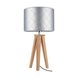 Mirabella Lampe de Table 1xE27 Max.60W Chêne Huilé/Câble Anthracite/Matière Synthétique Argentée