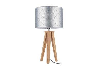 Mirabella Lampe de Table 1xE27 Max.60W Chêne Huilé/Câble Anthracite/Matière Synthétique Argentée