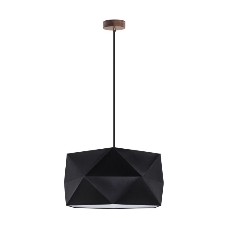 Finja Suspension 1xE27 Max.60W Bois de Hêtre couleur Noyer/Câble Noir/Tissu Noir Finja Suspension 1xE27 Max.60W Bois de Hêtre couleur Noyer/Câble Noir/Tissu Noir