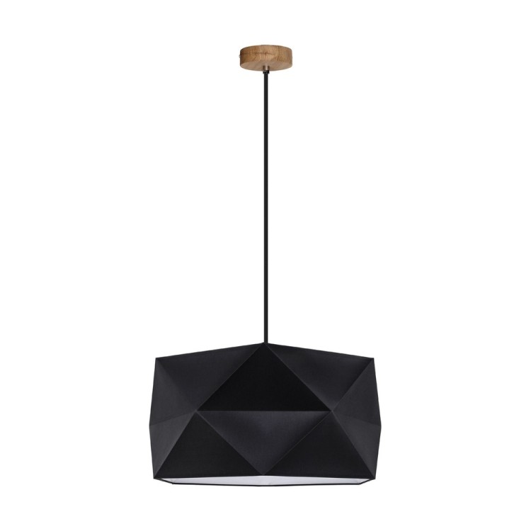 Finja Suspension 1xE27 Max.60W Chêne Huilé/Câble Noir/Tissu Noir Finja Suspension 1xE27 Max.60W Chêne Huilé/Câble Noir/Tissu Noir