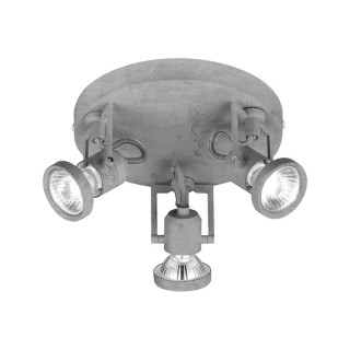 Concreto Plafonnier 3xGU10 50W Béton Gris/Métal Chromé