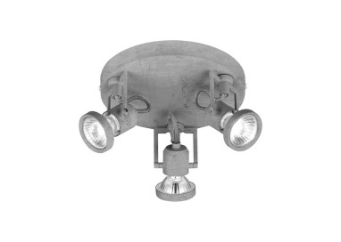 Concreto Plafonnier 3xGU10 50W Béton Gris/Métal Chromé