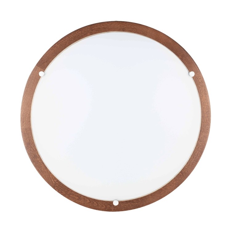 Frida Plafonnier 1xLED Intégrée 18W Bois de Hêtre couleur Noyer/Verre Blanc Frida Plafonnier 1xLED Intégrée 18W Bois de Hêtre couleur Noyer/Verre Blanc