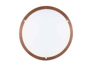 Frida Plafonnier 1xLED Intégrée 18W Bois de Hêtre couleur Noyer/Verre Blanc