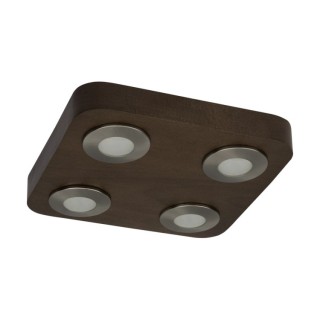 Sunniva Plafonnier Incl.4xLED 5W Bois de Hêtre couleur Noyer/Métal Satiné