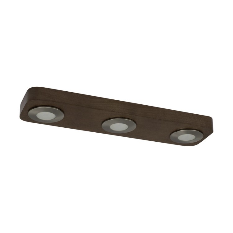 Sunniva Plafonnier Incl.3xLED 5W Bois de Hêtre couleur Noyer/Métal Satiné Sunniva Plafonnier Incl.3xLED 5W Bois de Hêtre couleur Noyer/Métal Satiné