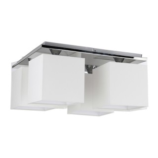 Rivoli Plafonnier 4xE27 Max.25W Métal Chromé/Tissu Blanc
