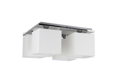 Rivoli Plafonnier 4xE27 Max.25W Métal Chromé/Tissu Blanc