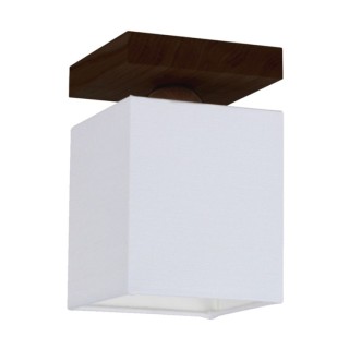 Inger Plafonnier 1xE27 Max.25W Bois de Hêtre couleur Noyer/Tissu Blanc