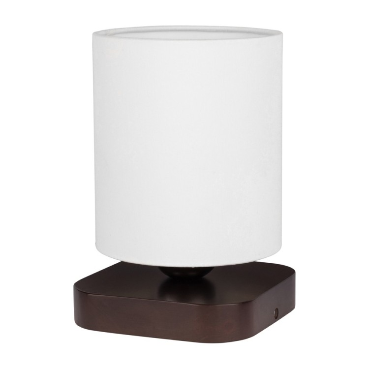 Jenta Lampe de Table 1xE27 Max.25W Bois de Hêtre couleur Noyer/Câble PVC Noir/Tissu Blanc Jenta Lampe de Table 1xE27 Max.25W Bois de Hêtre couleur Noyer/Câble PVC Noir/Tissu Blanc
