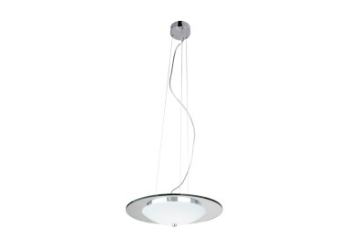 Minnesota Suspension Incl. 1xLED 22W Métal Chromé/Verre Blanc-Transparent