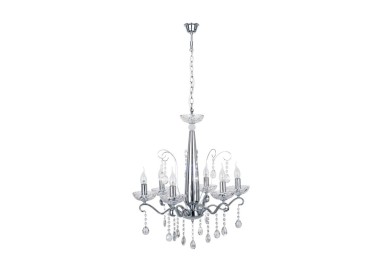 Alessa Lustre 6xE14 40W Métal Chromé/Verre Transparent